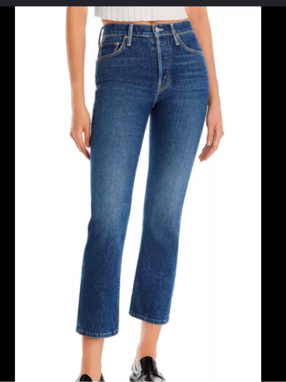 MOTHER Superior Tomcat Ankle Straight Leg Jeans - Cannonball (Dark Blue Wash)